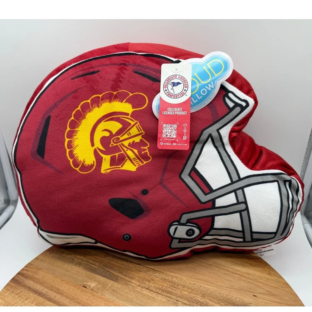 USC Trojans NW Travel Cloud Pillow NCAA Football Helmet Red Gold 2214